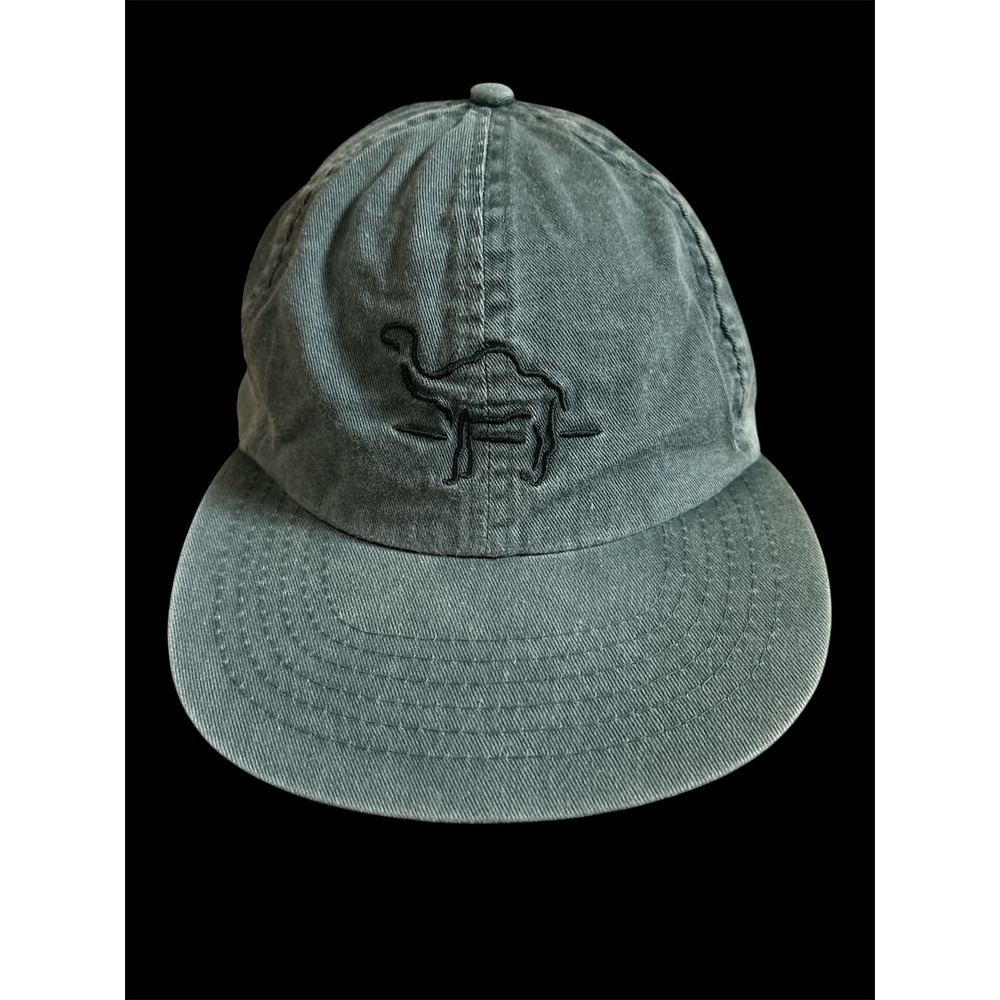 VTG Camel Cigarettes Vintage Embroider Dad Hat Washed Green Cotton Strapback Cap